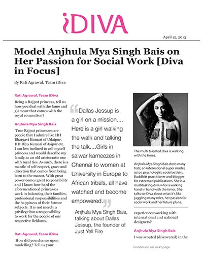 Model Anjhula Mya Singh Bais on Her Passion for Social Work [Diva in Focus]